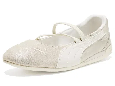 Puma Replicatch Ballet Shoes Women's Flat Shoes Warm White/ice Coffee: 6 B - Medium, Suede