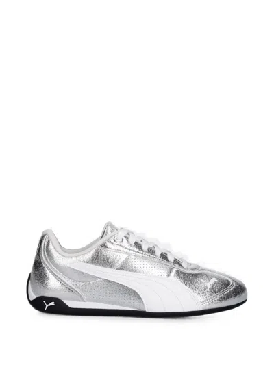 Puma Replicatch Metallic Whisper Cracked-effect Low-top Sneakers In Gray