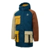 Puma Retro Block Down Jacket 'blue Yellow Brown' In Multi