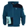 Puma Retro Block Sherpa Cardigan Hooded Colorblock Lamb's Wool Jacket Blue