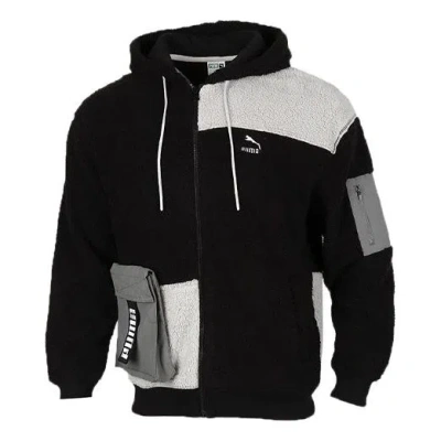 Puma Retro Block Sherpa Full-zip Jacket Black/grey