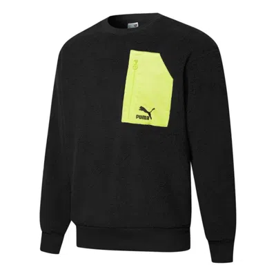 Puma Retro Sherpa Crew Neck Sweatshirt 'black'