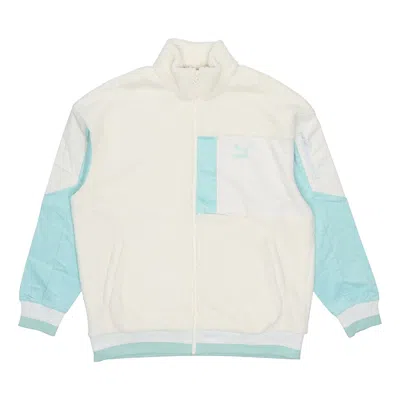 Puma Retro Sherpa Jacket 'beige Blue' In Multi