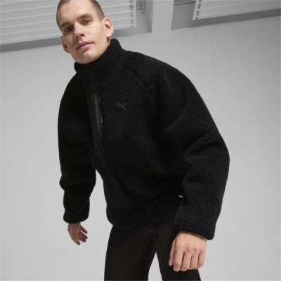 Puma Reversible Sherpa Jacket Men In Black