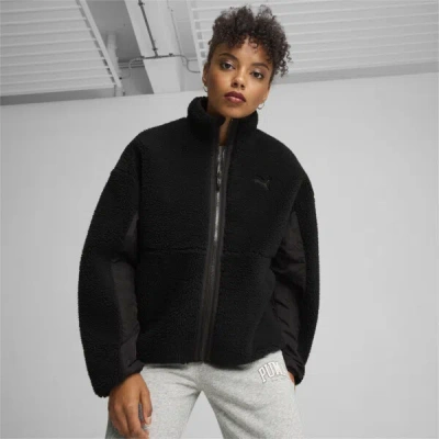 Puma Reversible Women's Sherpa Jacket In Black