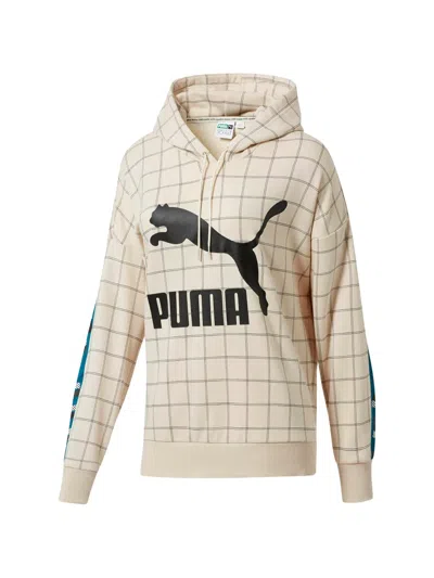 Puma Revolt Check Hoodie In Neutral