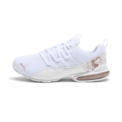 Puma Riaze Prowl Floral Wide Women's Running Shoes In White-rose Gold