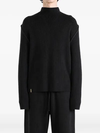 Puma Ribbed Cut-out Sweater In Black