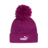 Puma Ribbed Pom Pom Beanie Hat In Bright Purple