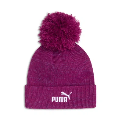 Puma Ribbed Pom Pom Beanie Hat In Pink