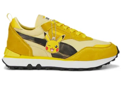 Pre-owned Puma Rider Fv Pokã©mon Pikachu Sneakers In Empire Yellow/pale Lemon
