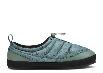 Puma Ripndip X  Tuff Mocc Plus Slipper 'allover Lord Nermal Print' In Green