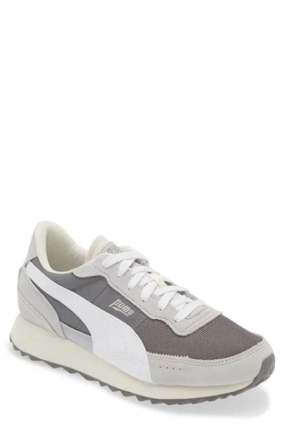 Puma Road Rider Trainer In Cast Iron- White