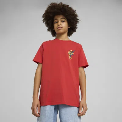 Puma Kids' Road To Unity Graphic T-shirt In Red