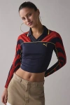 Puma Road To Unity Soccer Jersey Long Sleeve Baby Tee In New Navy, Women's At Urban Outfitters