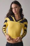 Puma Road To Unity Soccer Jersey Long Sleeve Baby Tee In Sunny Yellow, Women's At Urban Outfitters In Sunny Yellow