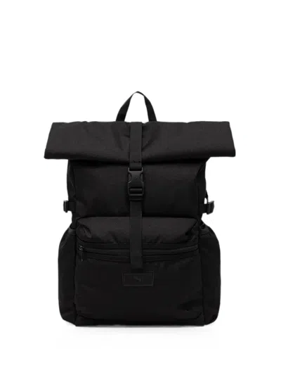 Puma Roll-top Buckle-fastening Backpack In Black