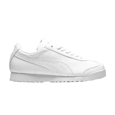 Pre-owned Puma Roma Basic Jr 'white Light Grey'