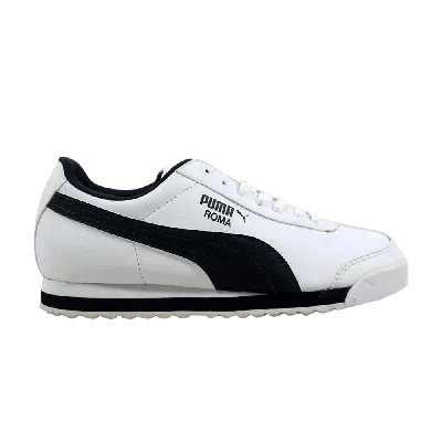 Pre-owned Puma Roma Basic Jr 'white New Navy' In Blue