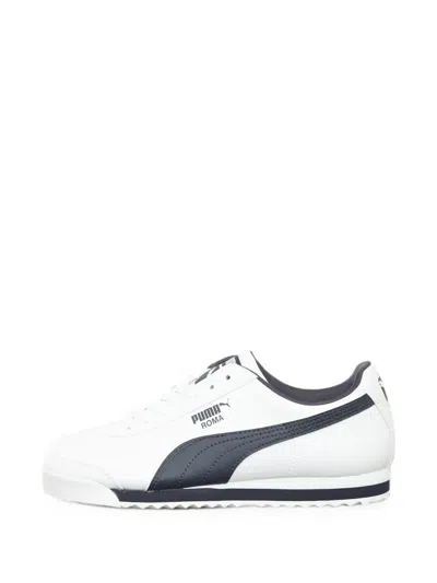Puma Kids' Roma Basic Lace-up Sneakers In White