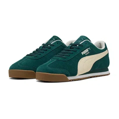 Puma Roma Suede Mens Sneakers In Green