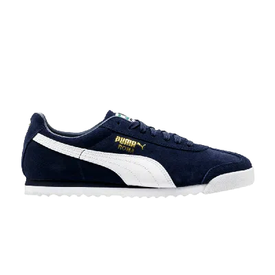Pre-owned Puma Roma Suede 'peacoat' In Blue
