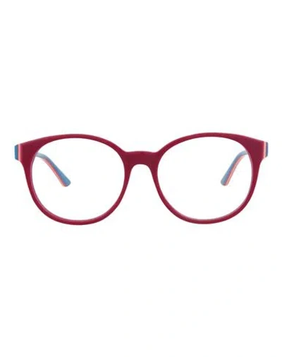 Puma Round-frame Acetate Optical Frames Woman Eyeglass Frame Pink Size 52 Acetate In Red