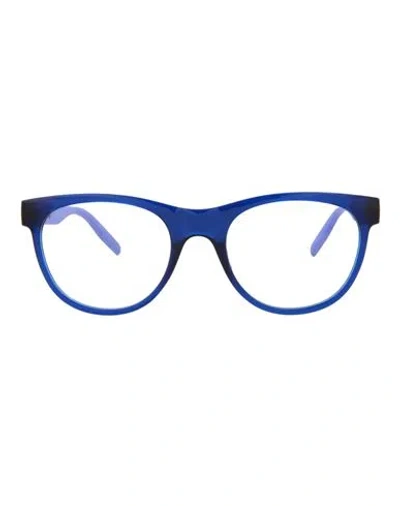 Puma Round-frame Injection Optical Frames Woman Eyeglass Frame Blue Size 51 Plastic Material