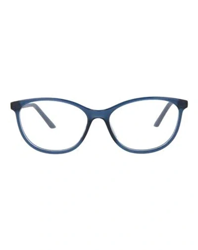 Puma Round-frame Injection Optical Frames Woman Eyeglass Frame Blue Size 55 Plastic Material