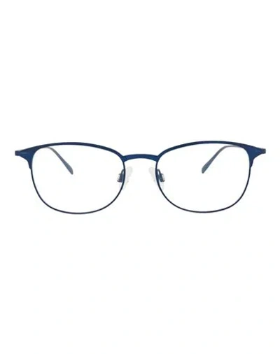 Puma Round-frame Metal Optical Frames Woman Eyeglass Frame Blue Size 52 Metal