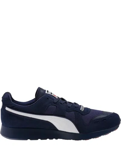 Puma Rs 100 Racing Flag Sneakers In Black