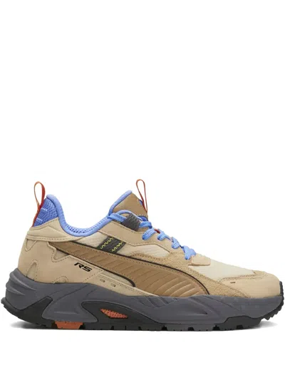 Puma Rs-trck Explore "light Sand/tiger's Eye/blue Glimmer" Sneakers In Neutral