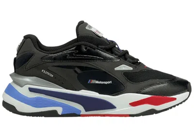 Pre-owned Puma Rsfast Bmw Motorsport Sneakers In Black/marina/high Risk Red
