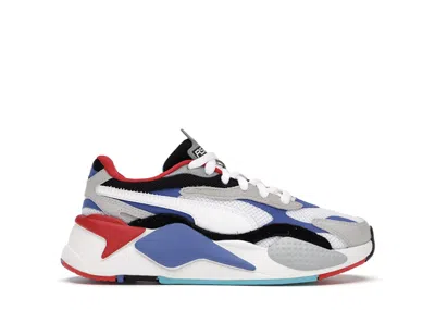 Pre-owned Puma Rsx 3 Puzzle White Blue Red Sneakers In  White/dazzling Blue/high Rise In Multi