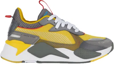 Pre-owned Puma Rsx Toys Transformers Bumblebee Sneakers In Quiet Shade/cyber Yellow