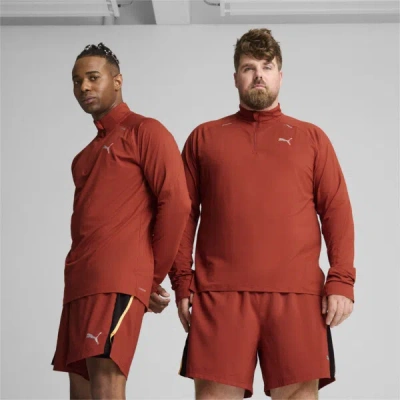 Puma Run Cloudspun Men's Quarter-zip Top In Mars Red
