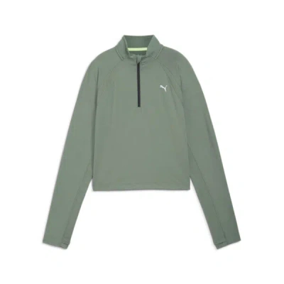 Puma Run Cloudspun Women's Quarter-zip Top In Eucalyptus