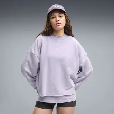 Puma Run Culture Women's Oversized Graphic Sweatshirt In Purple