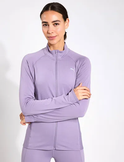 Puma Run For Her Ribbed Full-zip Jacket In Pale Plum