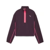 Puma Run For Her Women's Woven Half-zip In Midnight Plum-sunset Glow