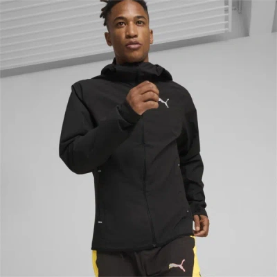 Puma Run Men's Rain Jacket In Black