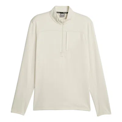 Puma Run Microfleece 1/2 Zip Sweater 'white' In Yellow
