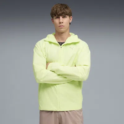 Puma Run Raincell Men's Moisture Wicking Running Rain Jacket In Green
