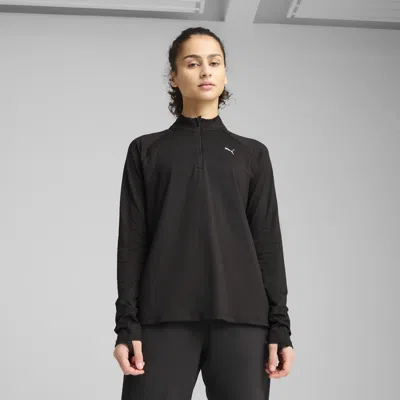 Puma Run Velocity Cloudspun Women's 1/4 Zip In Black