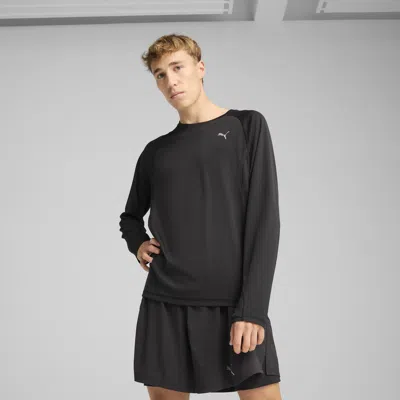 Puma Run Velocity Ls T-shirt Men In Black