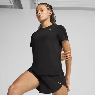 Puma Run Women's Graphic Mesh T-shirt In Black