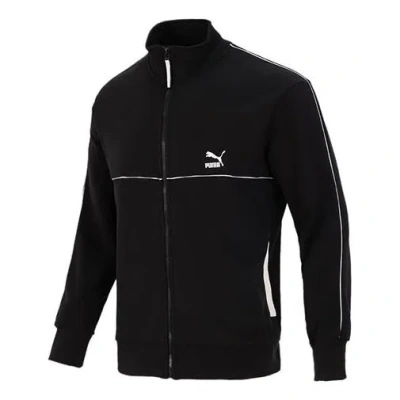 Puma Running Training Breathable Sports Stand Collar Logo Jacket Black