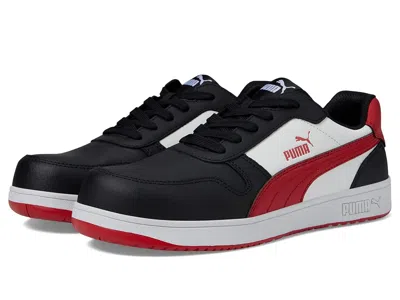 Puma Safety Frontcourt Leather Low Astm Eh Men's Shoes Black/white/red: 15 M