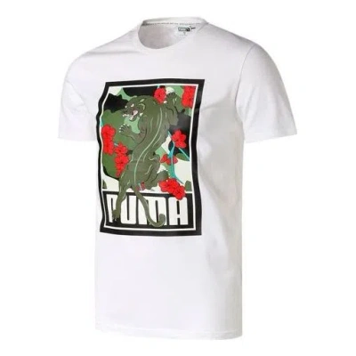 Puma Sakura Pack Graphic Crew T-shirt 'white Black Red'