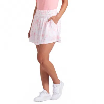 Puma Sandy Printed Golf Skort In Pink Fruit In White